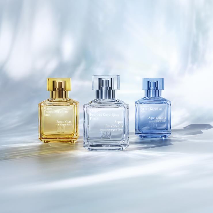 Masion Francis Kurkdjian paris (왼쪽부터) 아쿠아 비떼 코롱 포르테, 아쿠아 포르테, 셀레스티아 코롱 포르테 70ml 26만8천원