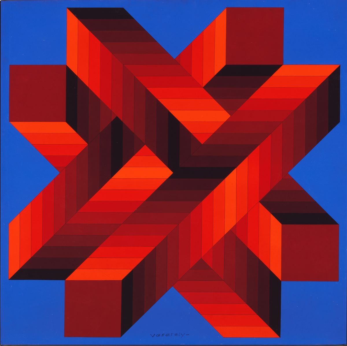 <펠다-B Pelda-B>, 1977, 캔버스에 아크릴, Vasarely Museum, Budapest.