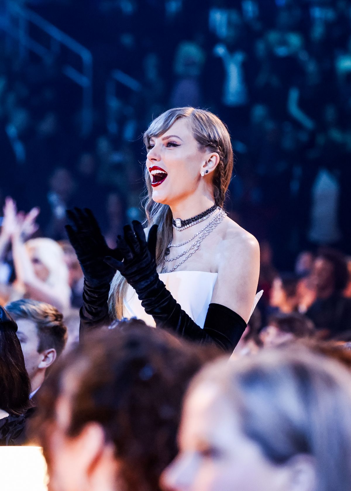 Taylor Swift attends the 66th GRAMMY Awards / Getty Images