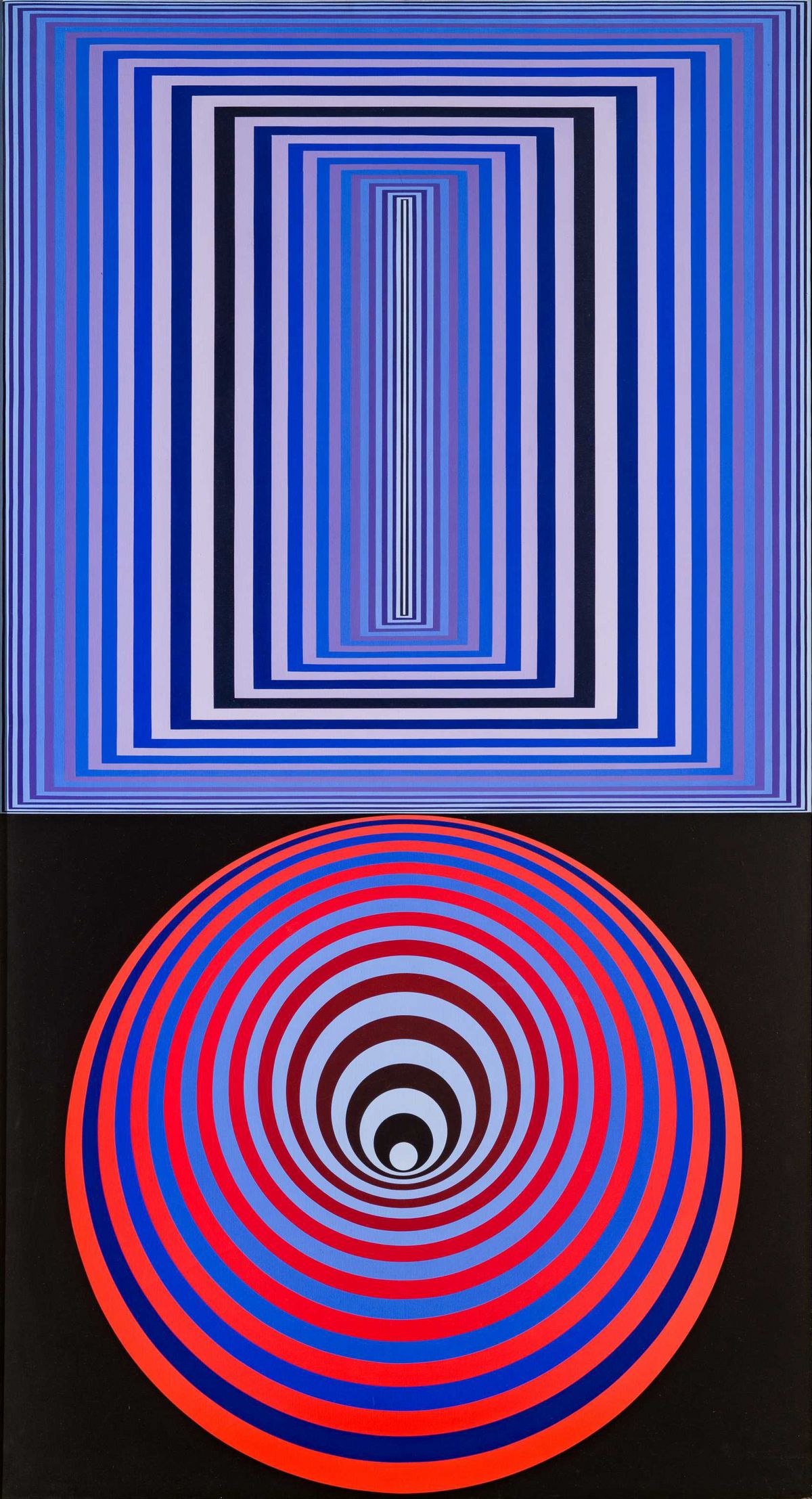 <두플라 DOUPLA>, 1970-1975, 캔버스에 아크릴, Vasarely Museum, Budapest.
