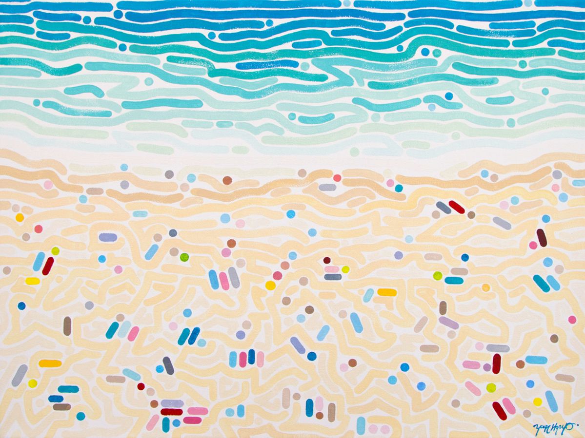 Beach of Laconcha , 2017. Acrylic on canvas. 46 x 61 cm. ⓒ Y oon Hyup