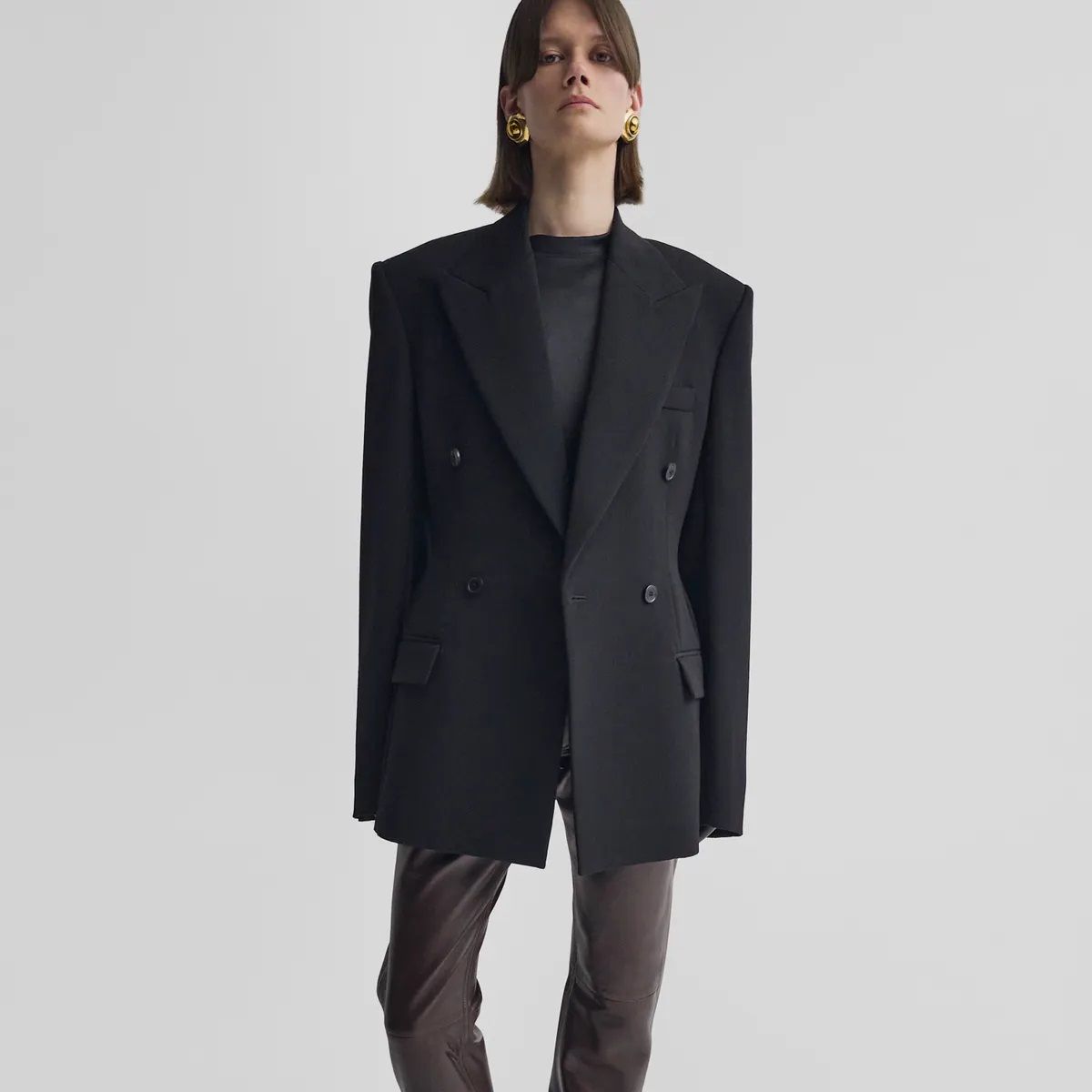 PHOEBE PHILO 스트럭처 숄더 테일러드 재킷 블랙 3,200유로