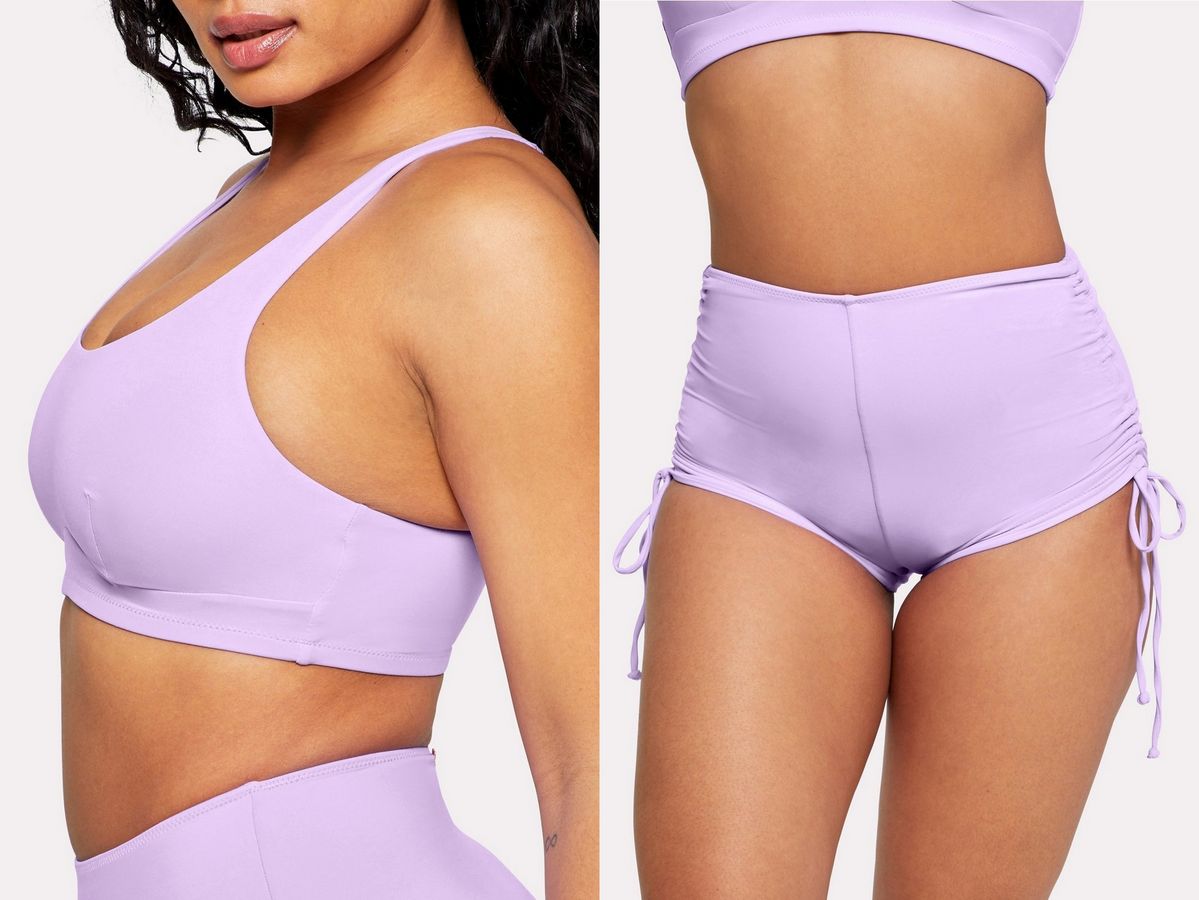 Shaping Swim High Waist Booty Short/Shaping Swim Square Neck Bikini Top 각각 64.95, 69.95 달러