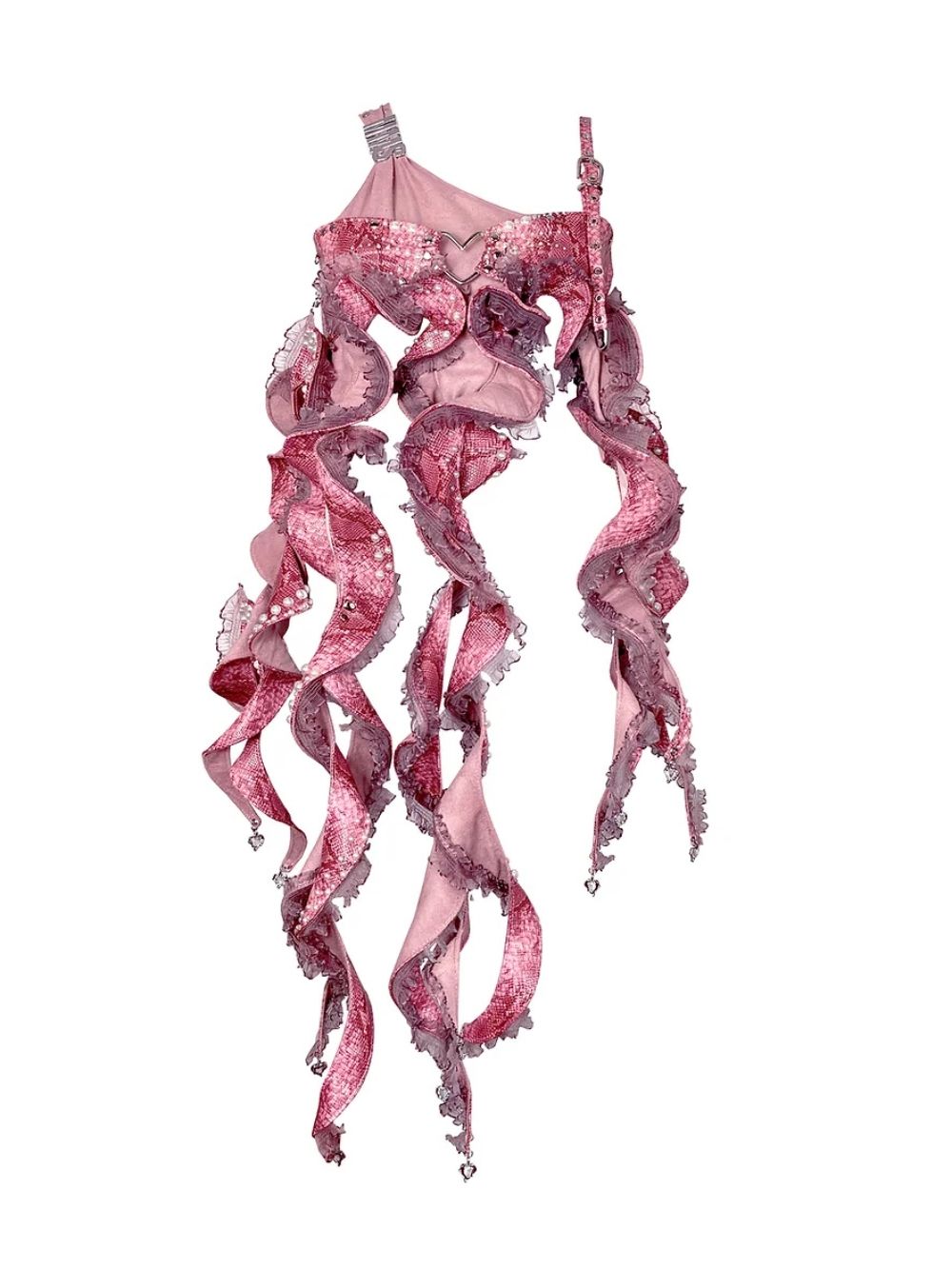ManMadeSkins 맨메이드스킨스 the mystical blossom ruffle top, 895달러