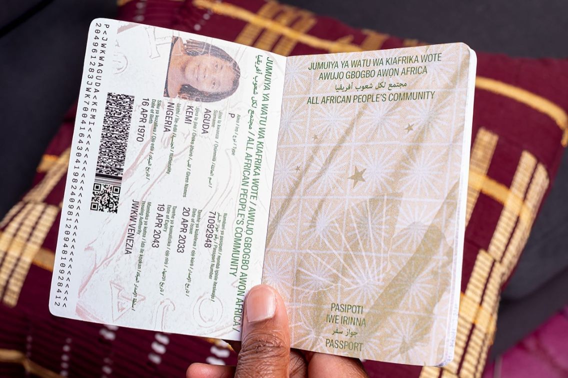 All African People’s Consulate (detail of passport interior), 2024 © Cristin Tierney Gallery, New York
