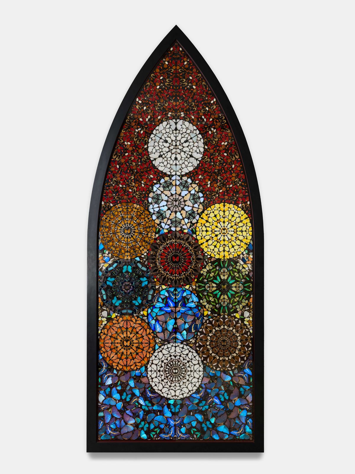 데미안 허스트 생명의 나무, 2007 캔버스에 나비와 가정용 광택제 335.3 x 139.7 cm 