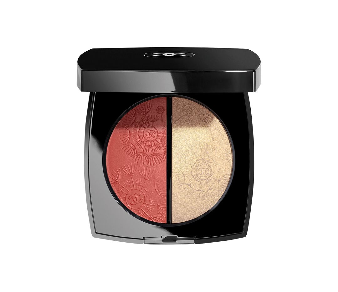 Chanel 쟈뎅 이마지네르 블러셔 & 하이라이터 듀오, 골드 앤 피치 8만5천원.