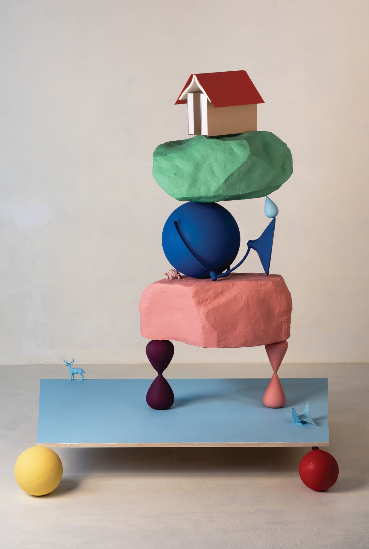 〈저 푸른 초원 위에 그림 같은 집을 짓고 No.1〉, 2024, Oil paint and inkjet print on canvas, 194x130cm ⓒ유현미