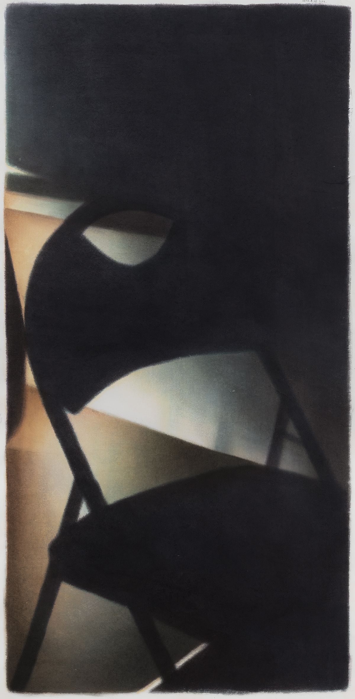 양유연, <Afterglow in Between>, 2023, 장지에 아크릴릭, 142.8x76.3cm.