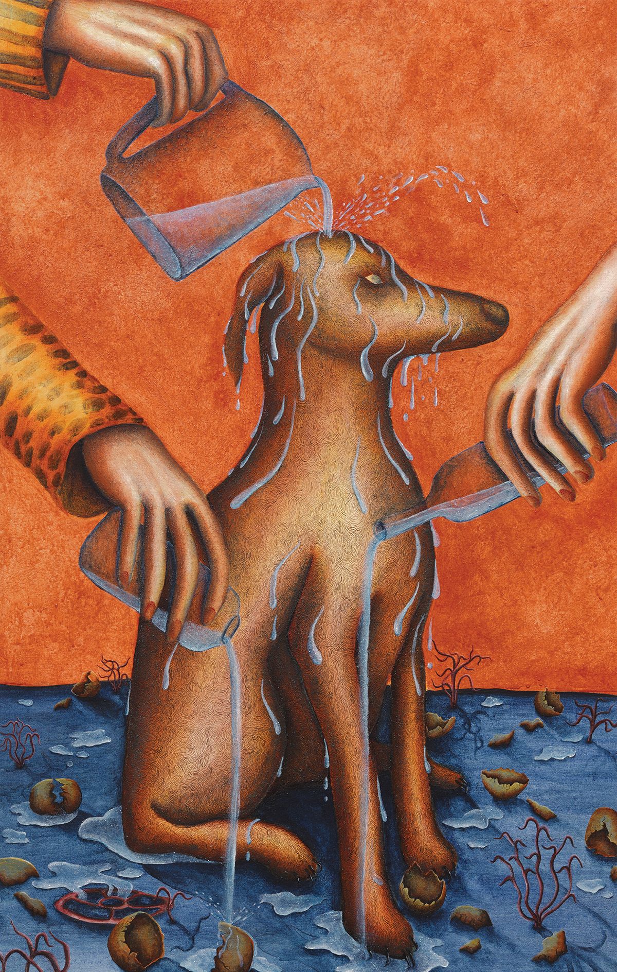 Nell Brookfield, <Spilt Milk>, 2024, Natural pigment and acrylic dispersion on linen, 76.3x120cm.