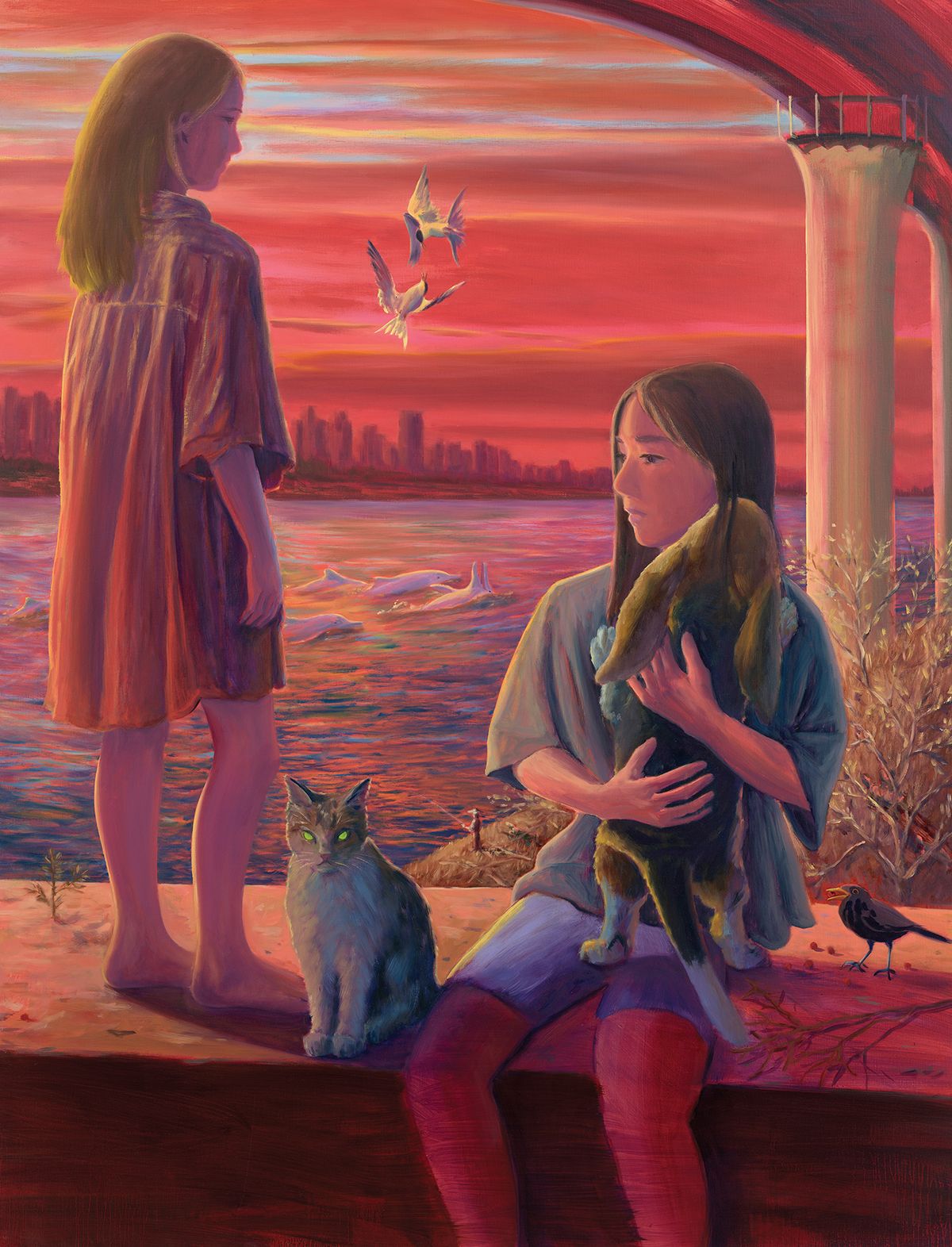 최민영, <하교_Bridges>, 2024, Oil on linen, 170x130cm, 스페이스K.