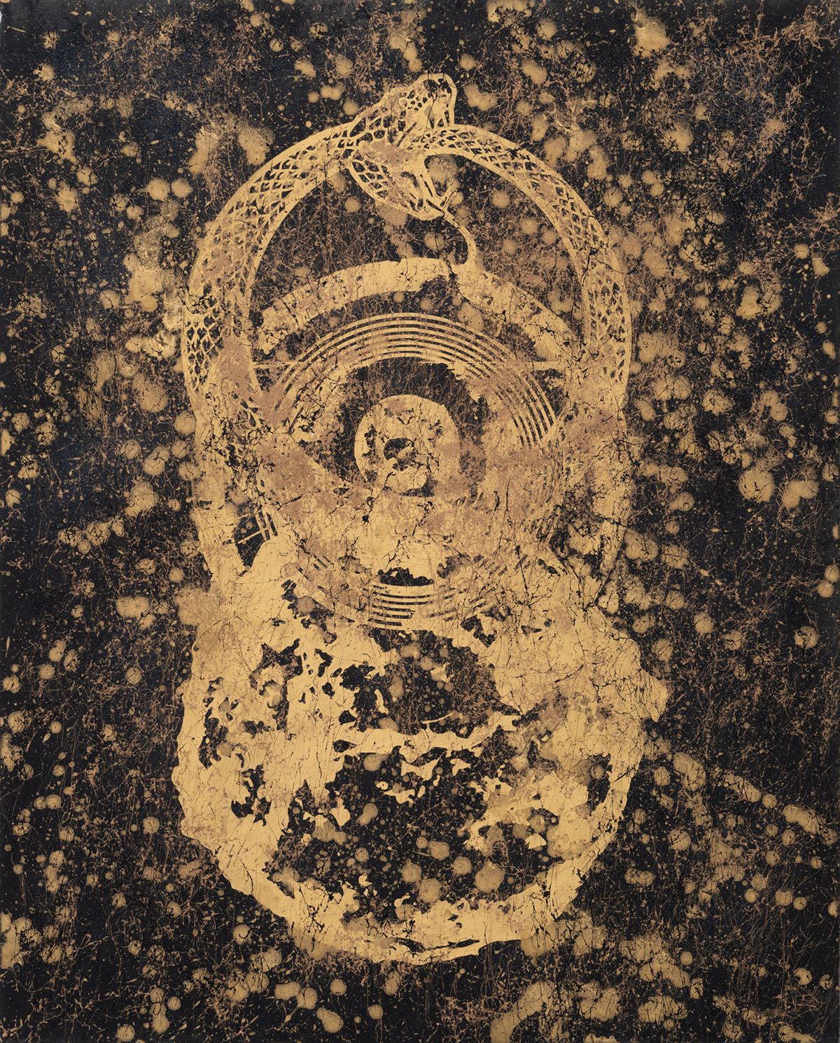 이준아, <해>, 2024, 캔버스에 아크릴·스프레이 페인트, 80.4x100cm.