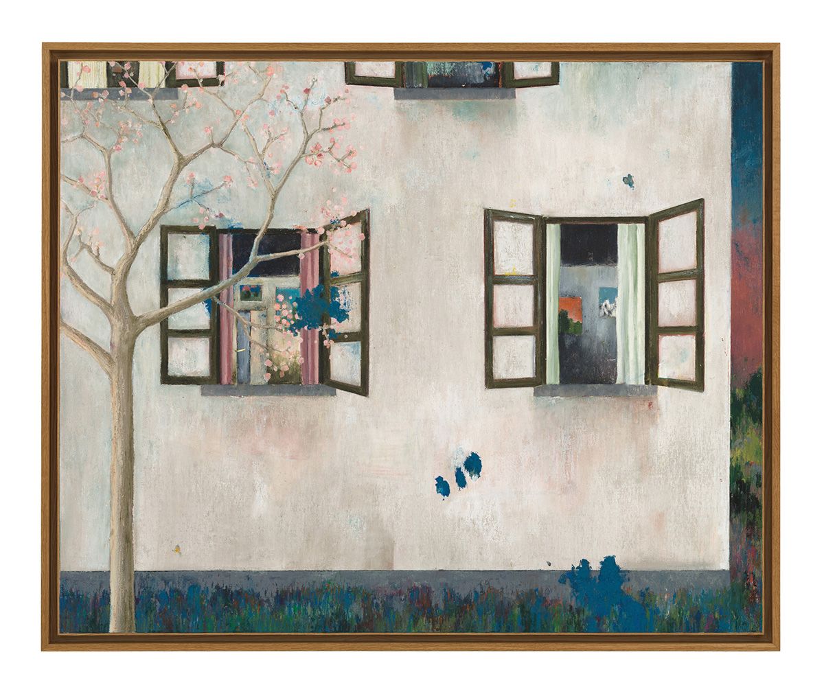 Harold Ancart, <Good Night>, 2024, Oil stick and pencil on canvas, in artist’s frame 48 1/2x59x2 inches (123.2x149.9x5.1cm). ⓒ Harold Ancart, Courtesy the artist and Gagosian. Photo: JSP Art Photography.