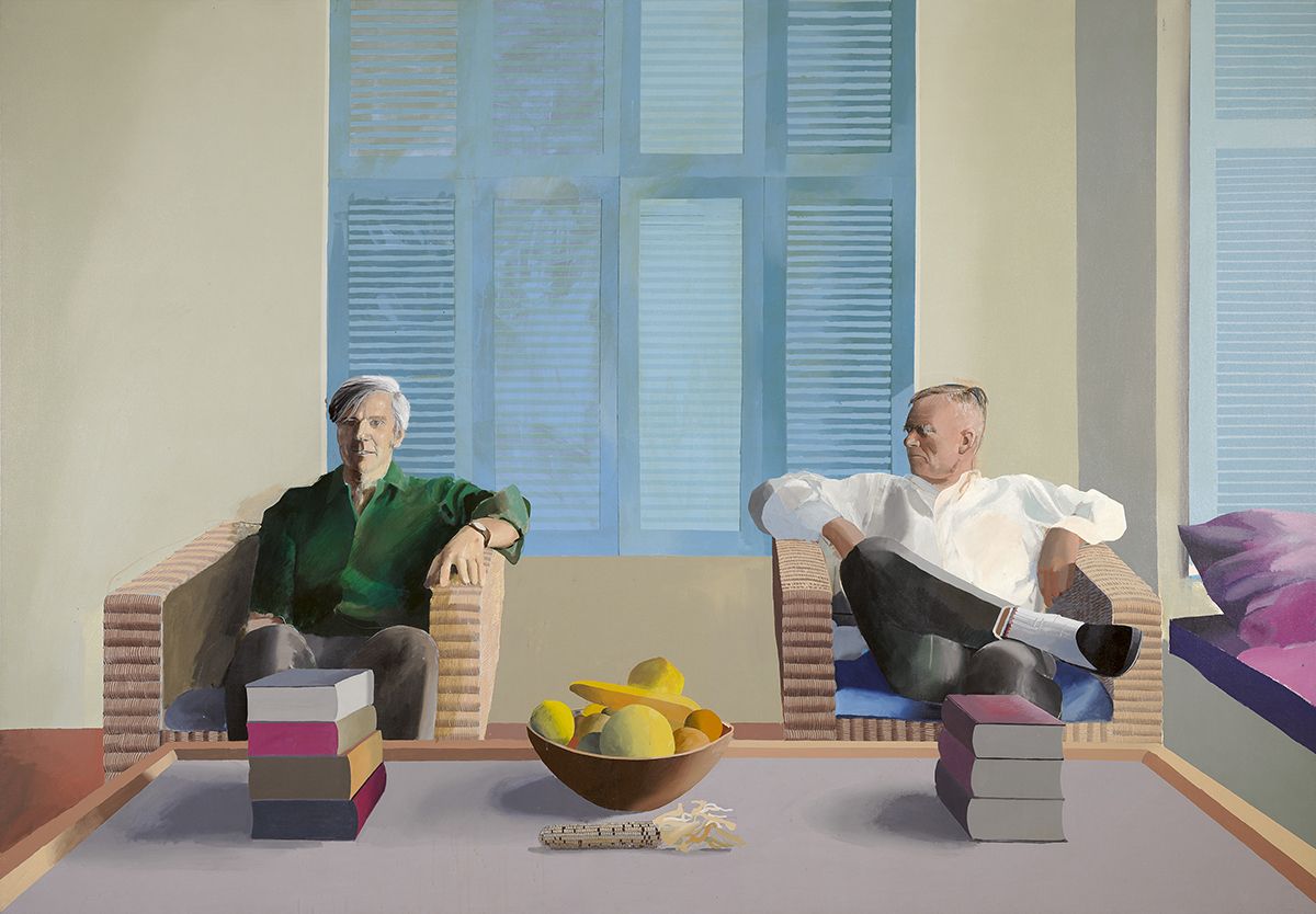 <Christopher Isherwood and Don Bachardy>, 1968. Courtesy of David Hockney, Photo: Fabrice Gibert.