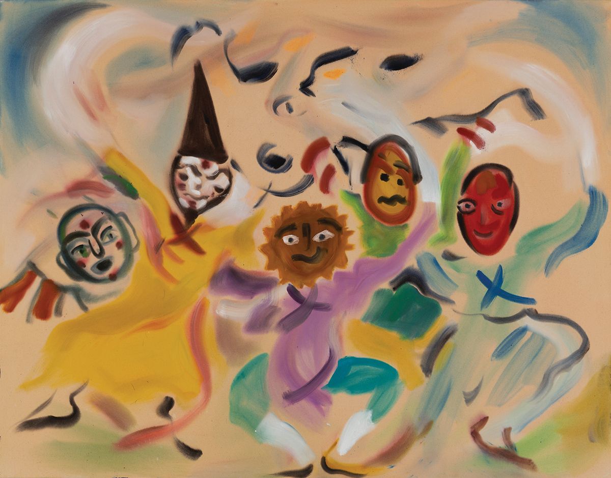 <탈춤, Masked Dance>, 2025, Acrylic on canvas, 180x230cm.
