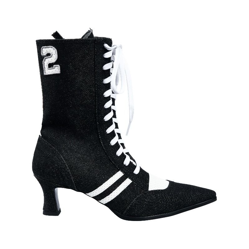 NO.2 Denim Heeled Boots (Black Denim), 26만 천 원