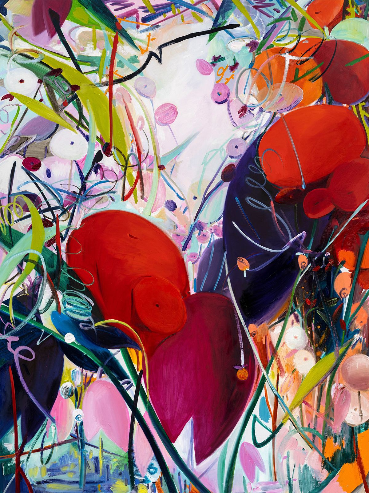 이진한, <머문 자리의 온기>, 2025, 리넨에 유채, 200x150cm. Courtesy of the artist and Gallery Hyundai 갤러리현대 제공.