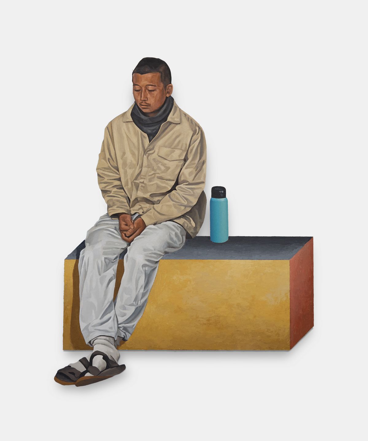 〈안내자〉, 2025, 나무판에 오일 템페라, 155 x 120 cm. 사진_ 작가 및 갤러리바톤 제공 . 사진_ 작가 및 갤러리바톤 제공_