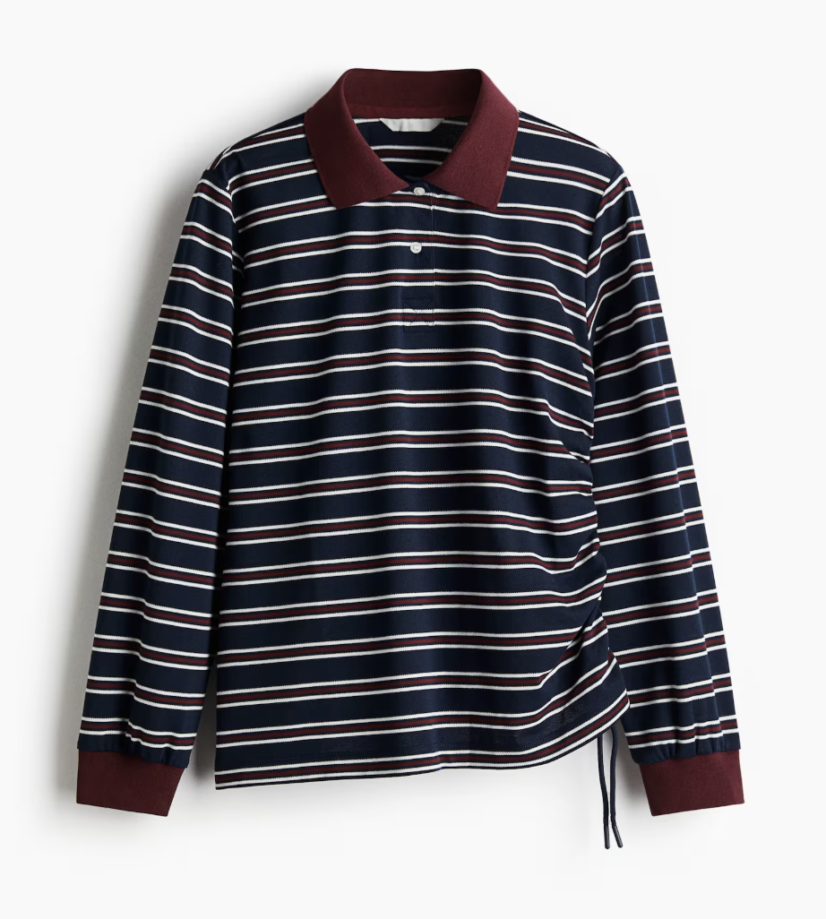 H&M 드로스트링 디테일 럭비 셔츠 3만 4천 9백 원.