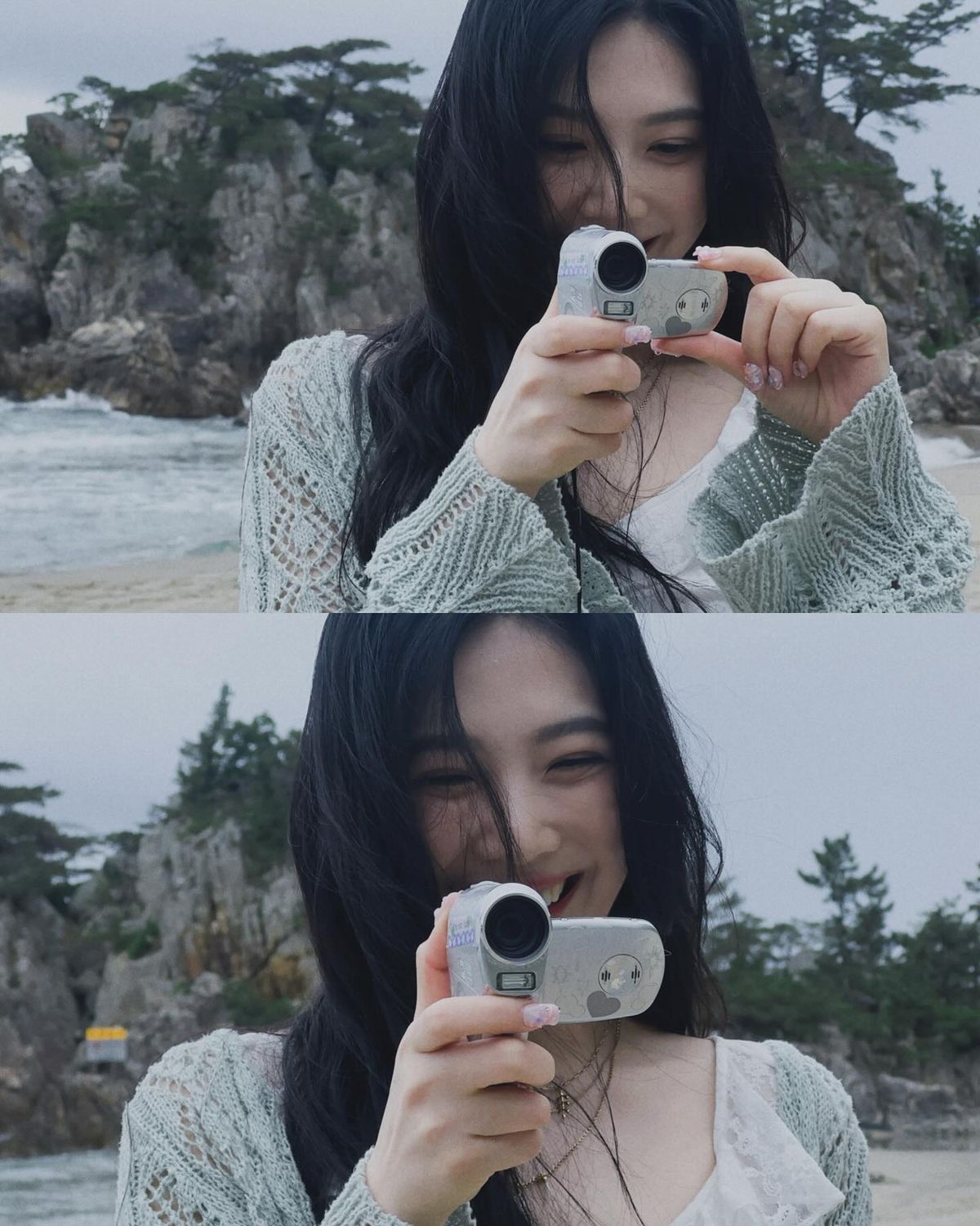산요 카메라로 촬영하며 활짝 웃는 조이 @_imyour_joy