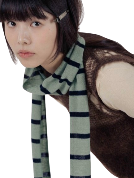 민트 스트라이프 머플러