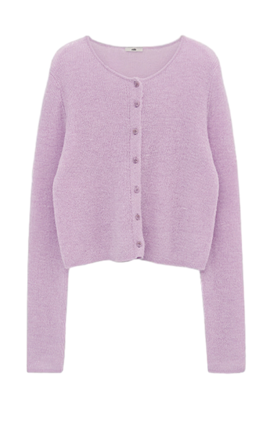 에센셜 울 라운드 니트 가디건 세트업