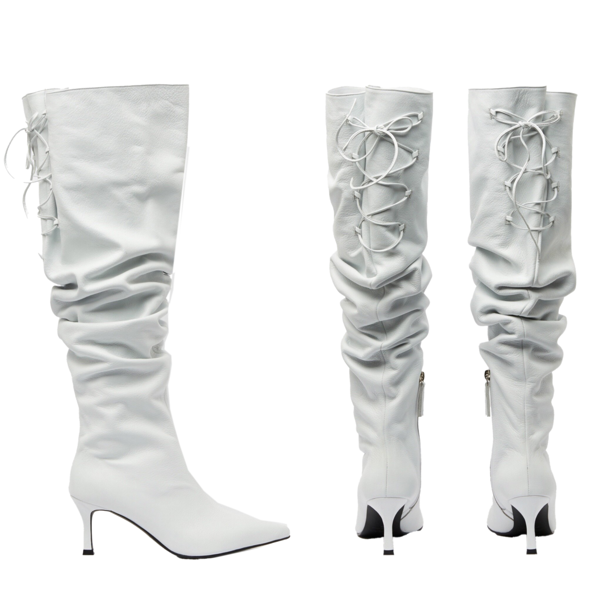 012 Valley Lace Up Thigh High Boots