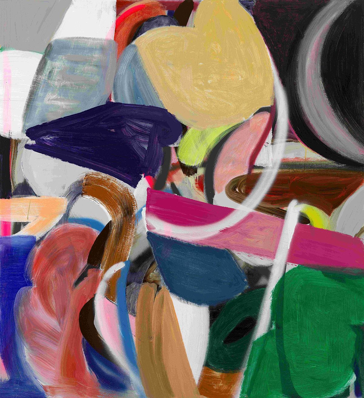 <Seeing Things(delicately weighed)>, 2025, Acrylic and acrylic spray on aluminum, 152.5x140cm.