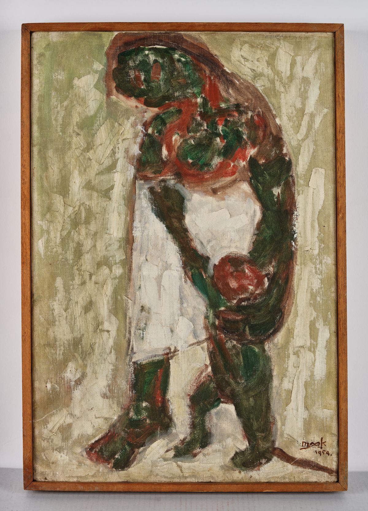 한묵, 〈모자(母子)〉, 1954, 캔버스에 유화 물감, 53.1 x 36.2 cm, 유족 소장