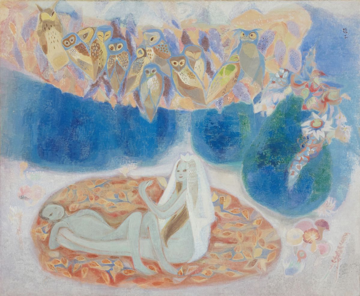 천경자, 〈전설〉, 1962, 종이에 색, 120 x 150 cm, 고려대학교박물관 소장 © 서울특별시