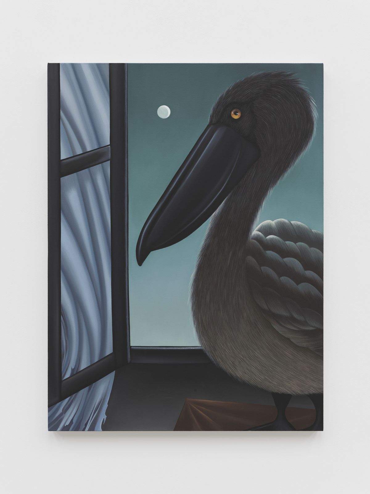 Julie Curtiss, Nocturnal Visitor, 2025, Acrylic and oil on canvas, 101.6 x 76.2 cm | 40 x 30 in. © the artist. Photo © White Cube (Frankie Tyska).