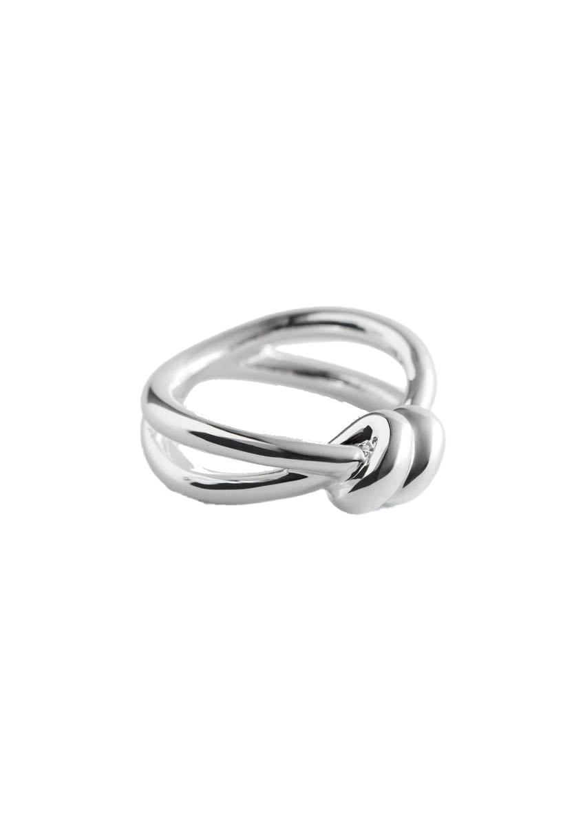 매듭 디테일 링 실버