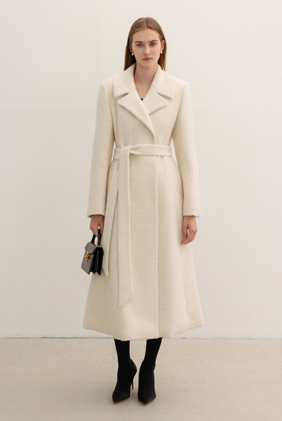 비에이유 바이브라이드앤유 하모니 벨티드 플레어 롱 코트