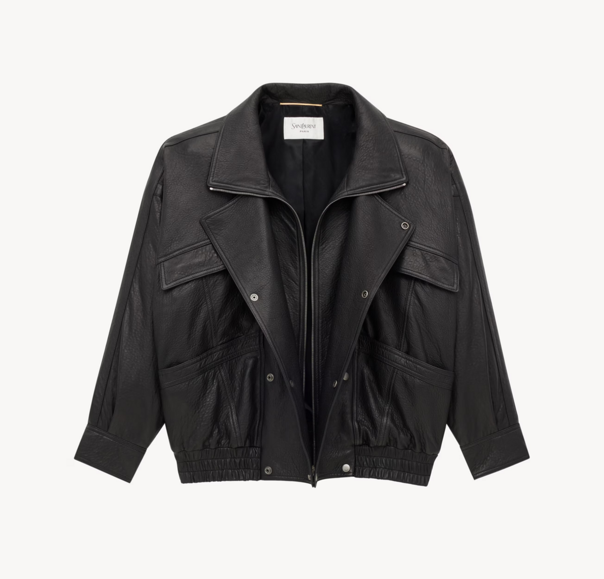 버블 램스킨 소재 보머 재킷