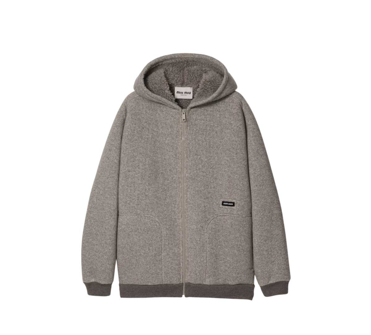 미우미우 플리스 후드 재킷 