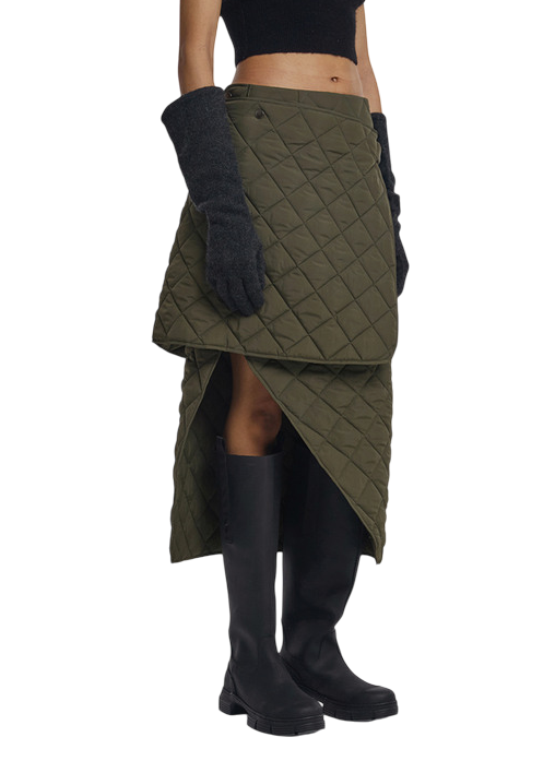 디태처블 퀼티드 스커트