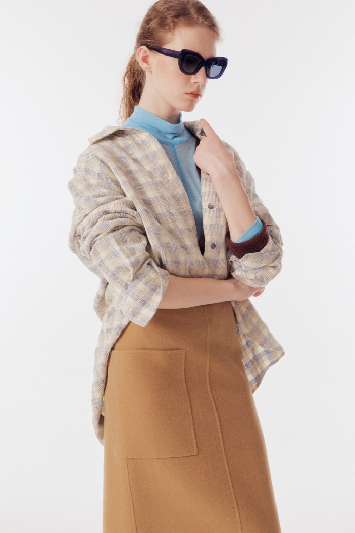 르윗 코듀로이 크롭트 체크 셔츠 14만 2천원대