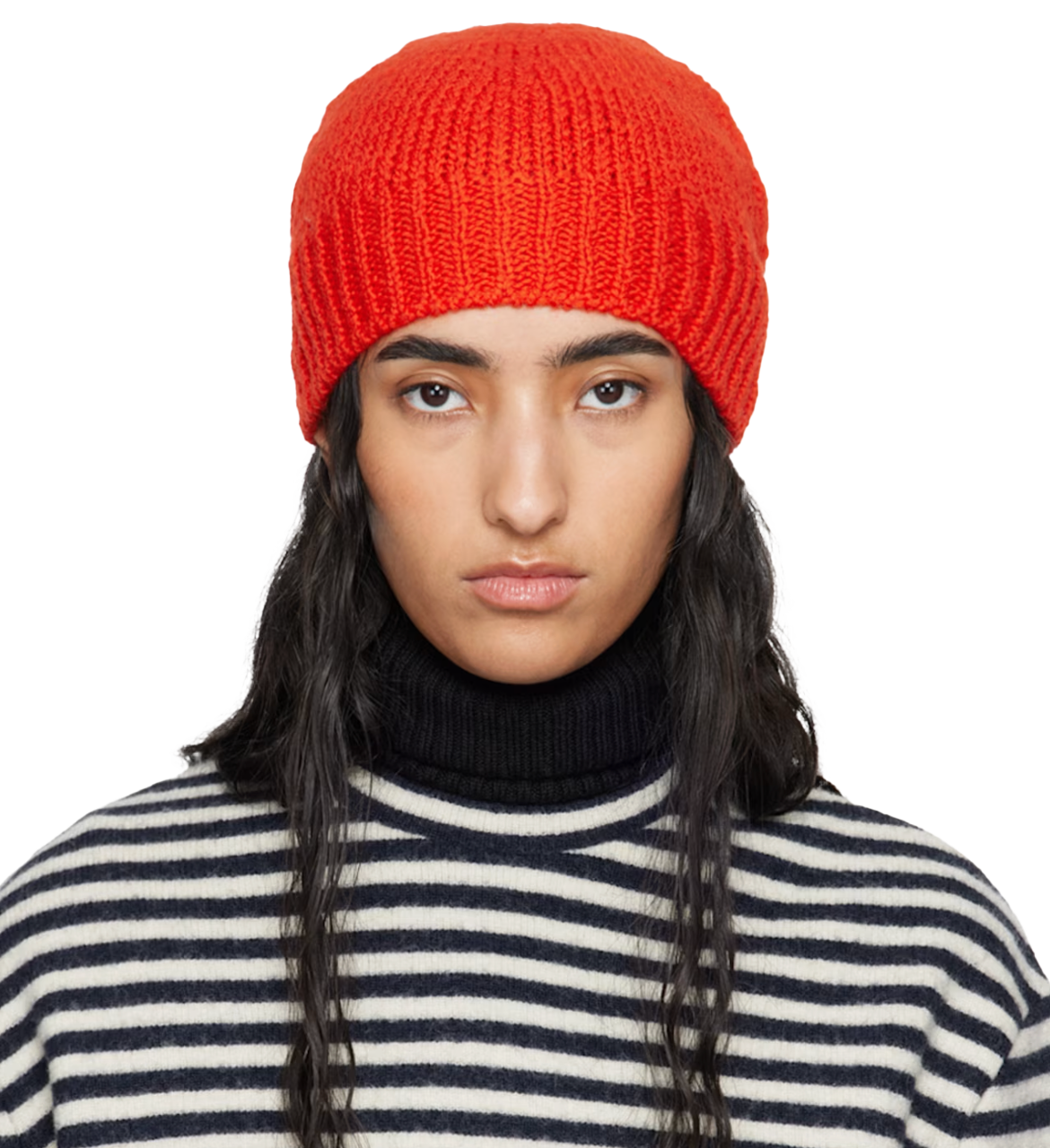 레드 이레귤러 텍스처 울 비니