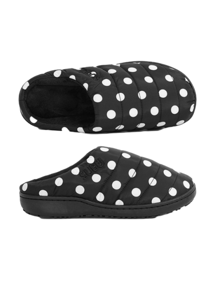 다운 기모 방한 패딩 슬리퍼 도트