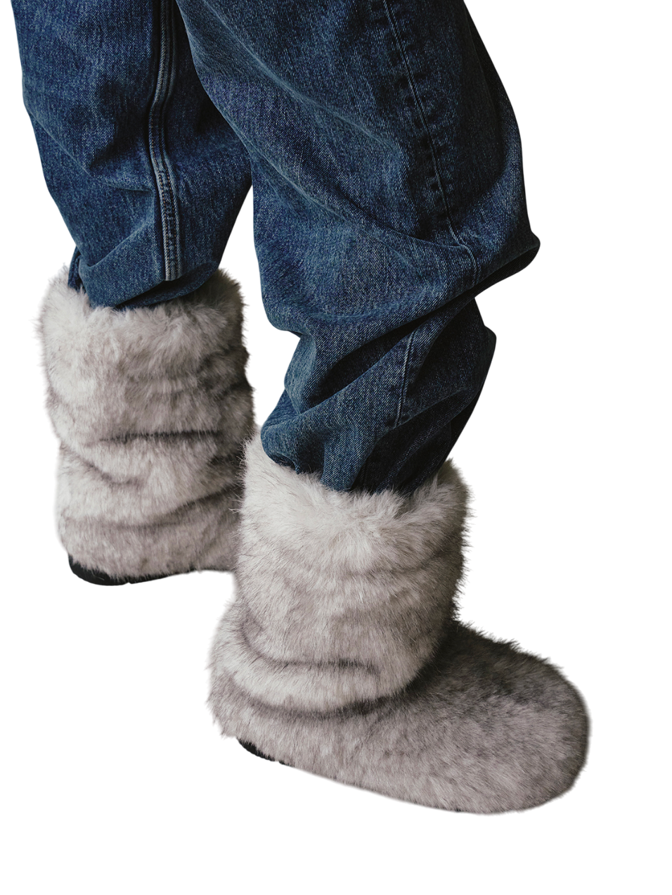 푸키 퍼 미들부츠