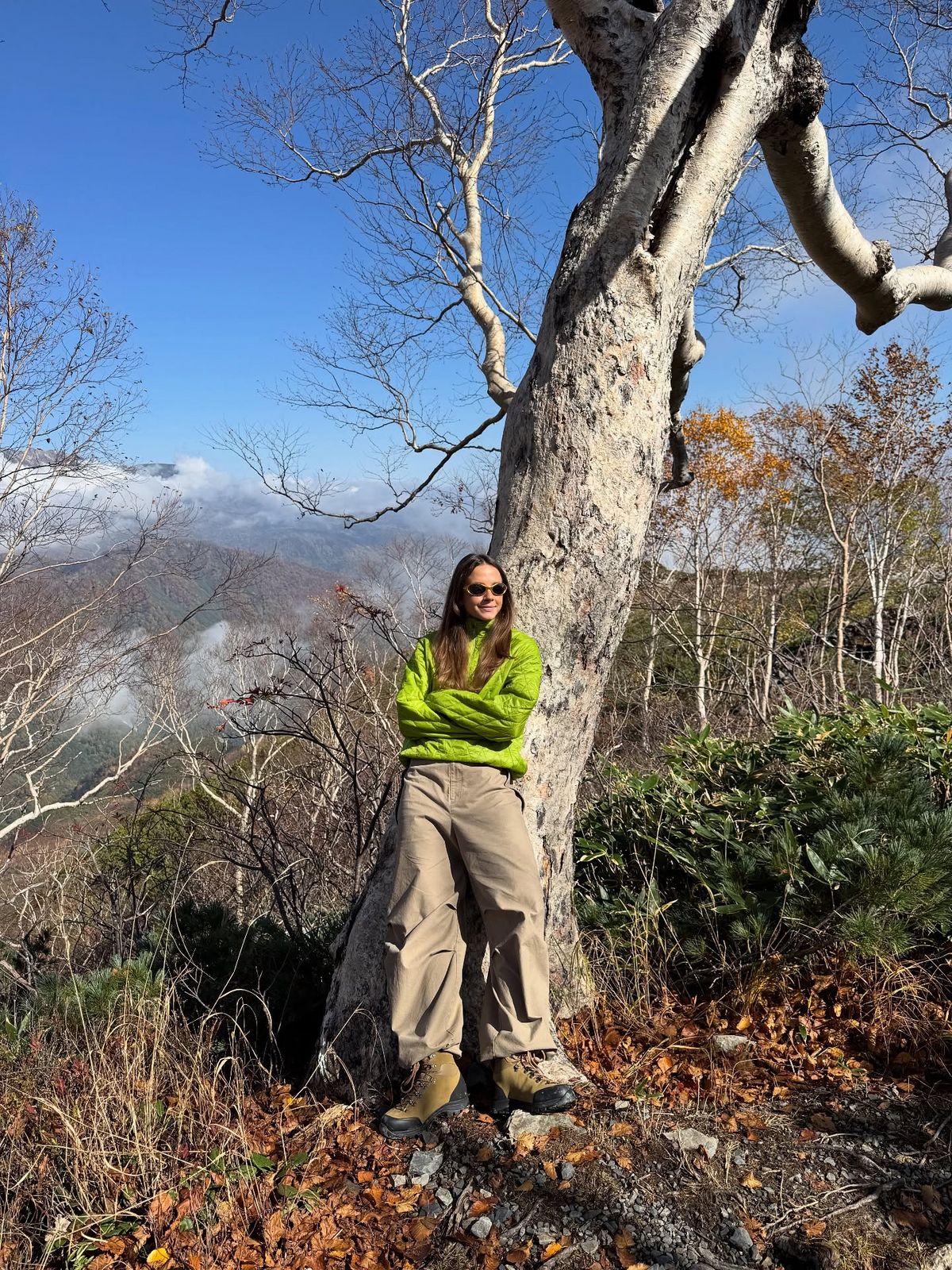 산뜻한 그린 패딩으로 포인트를 준 @hildurkarlsson