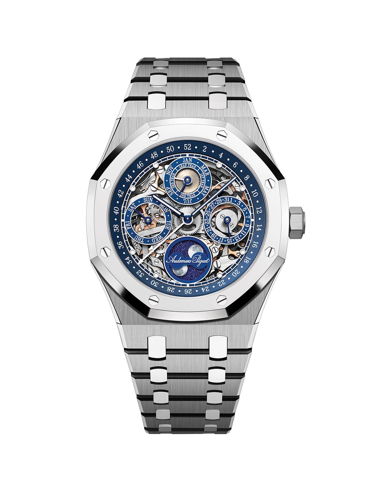 오데마 피게 ‘로열 오크 퍼페추얼 캘린더 “150주년” 오픈워크’.