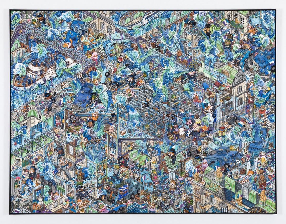  1 2 3 4 5 6 Hun Kyu KIM The Blue, 2024 Hand painted pigment on silk 165 x 215 cm | 64 15/16 x 84 5/8 inches Unique