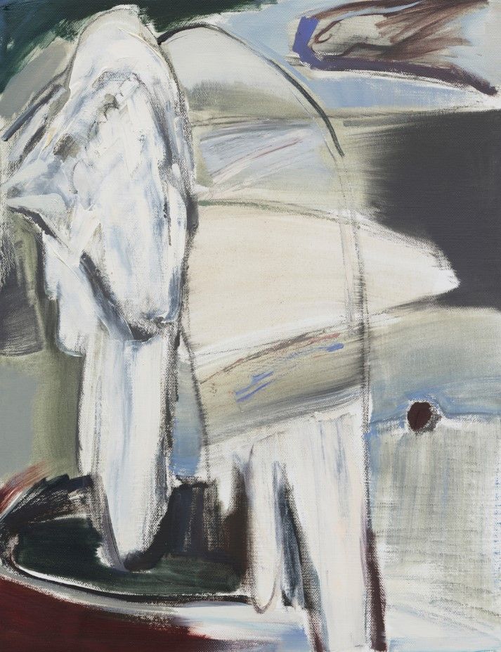 긴 꼬리 책_떨어져 나온 문장 13, 2025, 캔버스에 유채, 40.9x31.8cm