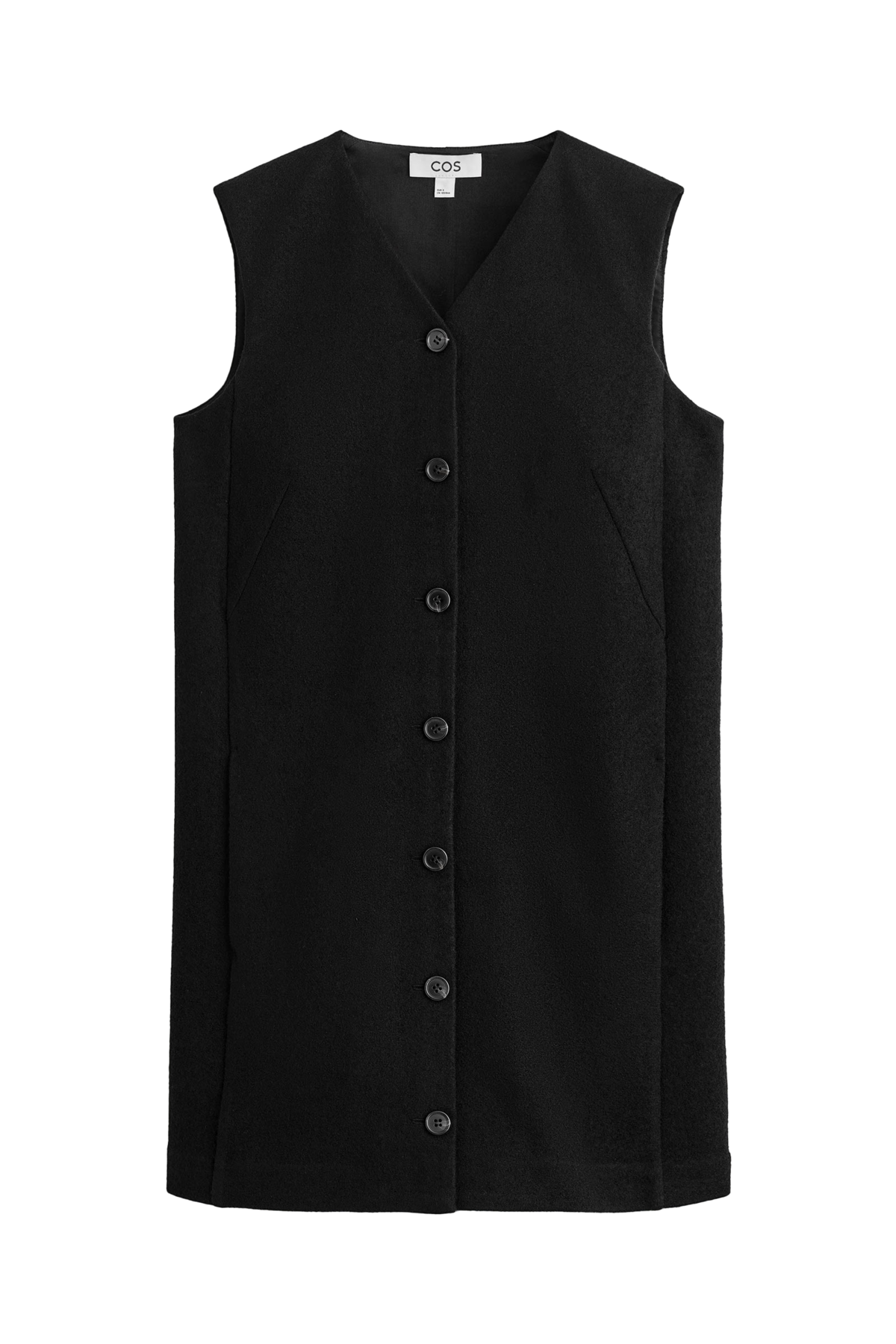 메리노 울 버튼 시프트 미니 드레스