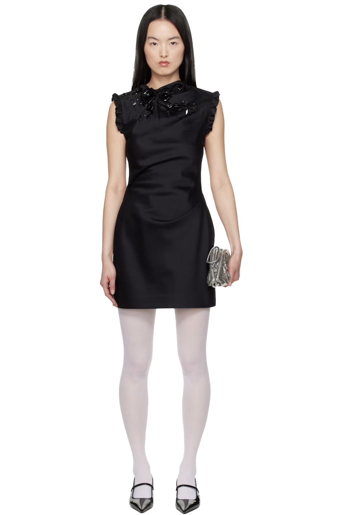 블랙 슬림 핏 미니 드레스
