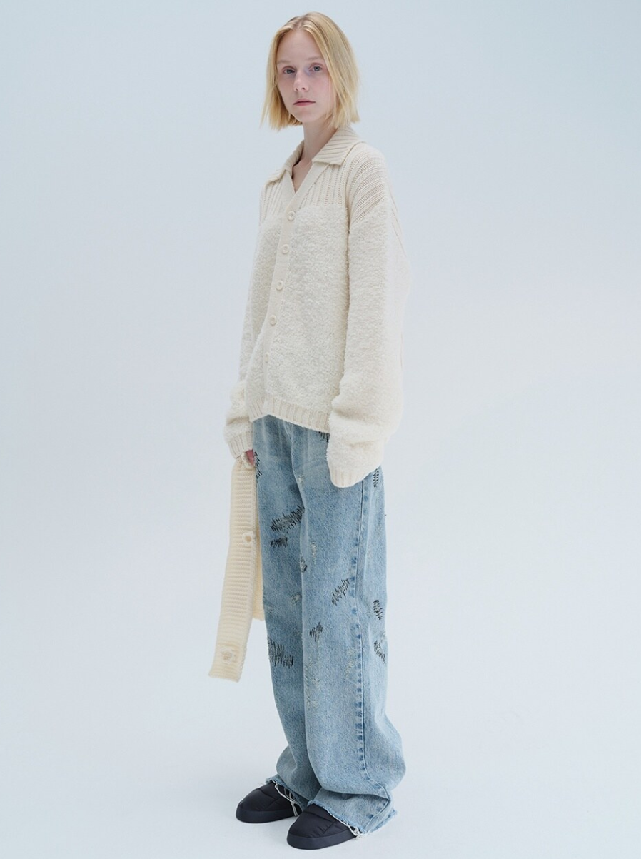 부클레 칼라 니트 가디건 18만 4천원대