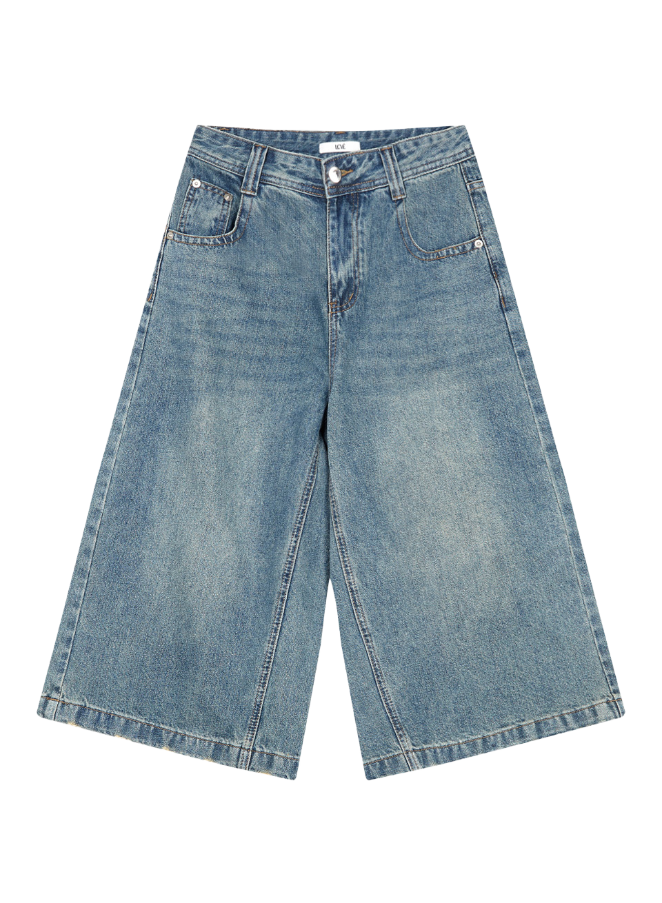 MID-RISE DENIM BERMUDA PANTS