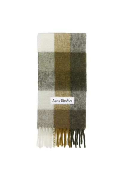모헤어 체크 스카프