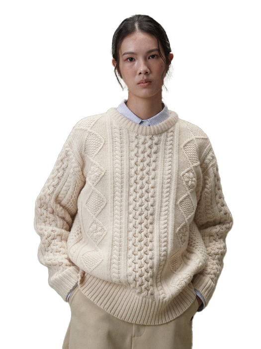 Appliquer fisherman knit